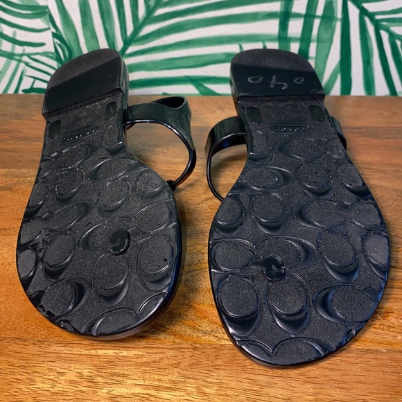 Coach Piccadilly Black Rubber Jelly Sandals Women’s 5 B - Picture 9 of 10